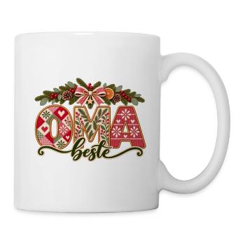 Beste Oma – Weihnachten Patchwork - Tasse - Weiß - Rechts
