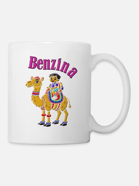 Ironisches T-Shirt teures Benzin – In der Schule in Kameras - Tasse - Weiß