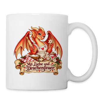 Drachenbäckerin – Mit Liebe und Drachenfeuer - Tasse - Weiß - Rechts