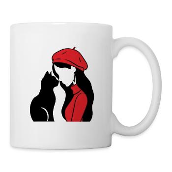 ragazza_con_capelli_neri_maglia_e_basco_rossi_c - Tasse - Weiß - Rechts
