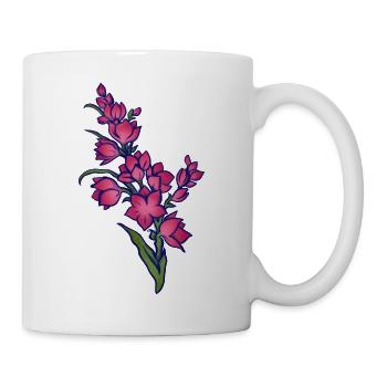 Pink Bloom Cluster-Kunst - Tasse - Weiß - Rechts