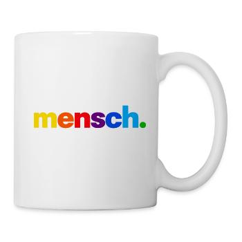 Mensch. Regenbogenfarben Druck - Tasse - Weiß - Rechts