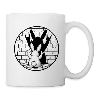 Hase und Schatten: Rockzeichen - Tasse - Weiß - Rechts