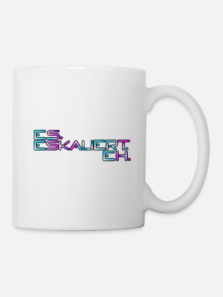 Neon Eskalert Signage - Tasse - Weiß
