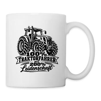 Traktor , Traktofahrer Leidenschaft - Tasse - Weiß - Rechts