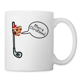 Frohe Weihnachten Golf - Tasse - Weiß - Rechts