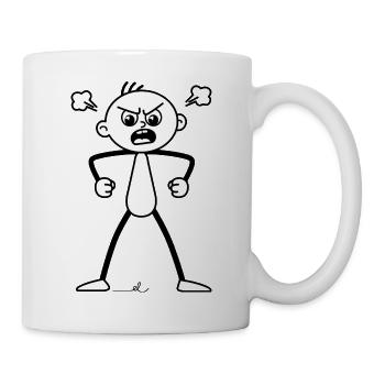 Wütender, erboster Strichel : Totaler Fehlalarm! - Tasse - Weiß - Rechts