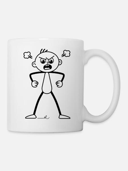 Wütender, erboster Strichel : Totaler Fehlalarm! - Tasse - Weiß