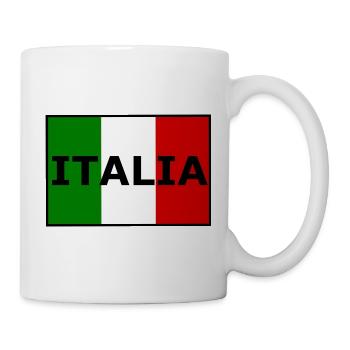 Italienische Flaggen-Typografie - Tasse - Weiß - Rechts