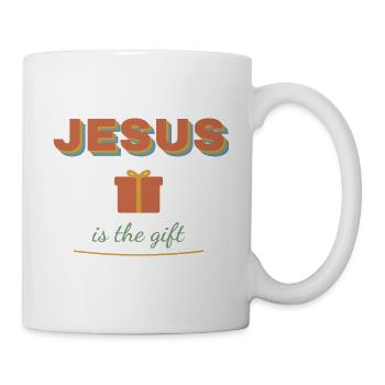 Jesus Is the Gift – Retro Christian Xmas - Tasse - Weiß - Rechts