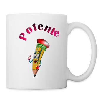 Powerful Pencil – Cartoon-Design für Wasserliebhaber - Tasse - Weiß - Rechts