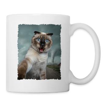 Siamkatze Selfie mit Tornado - Tasse - Weiß - Rechts