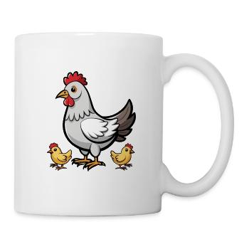 Huhn mit Küken - Tasse - Weiß - Rechts