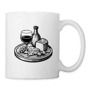 Wein und Käse - Tasse - Weiß - Rechts