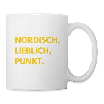 Auf den Punkt GELB - Tasse - Weiß - Rechts