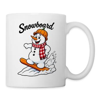 EG Schneemann I Winter I Snowboard I Schnee  - Tasse - Weiß - Rechts