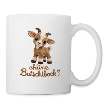 Kuschelige Ziegenplüschfigur - Tasse - Weiß - Rechts