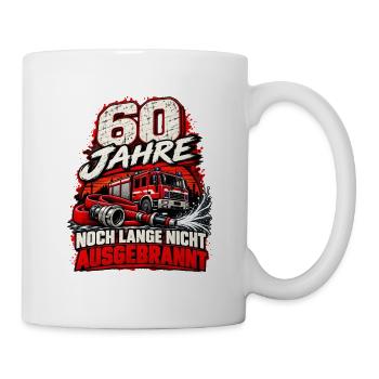 60 Jahre Feuerwehr – Noch nicht ausgebrannt - Tasse - Weiß - Rechts