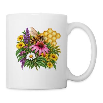 Bienengarten Blütenpracht - Tasse - Weiß - Rechts