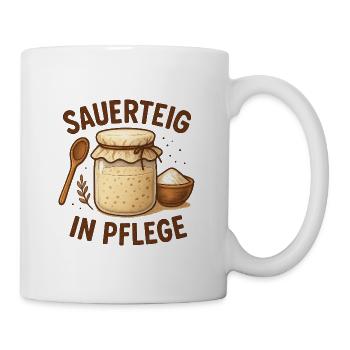 Sauerteig Geschenk für neue Hobbybäcker - Tasse - Weiß - Rechts