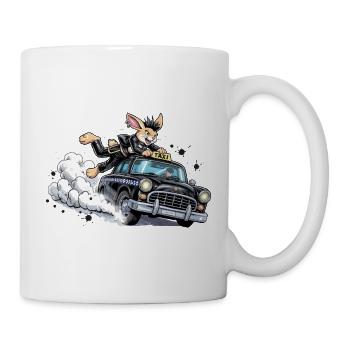Bunny Punk im Taxi-Action - Tasse - Weiß - Rechts