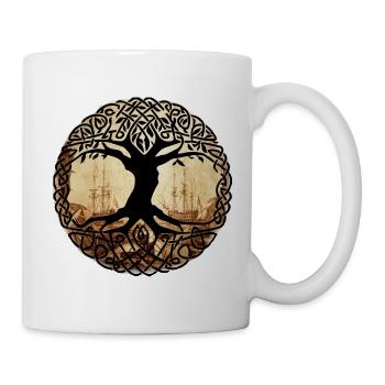 Celtic Irland Wikinger Keltisch Knoten Muster Baum - Tasse - Weiß - Rechts