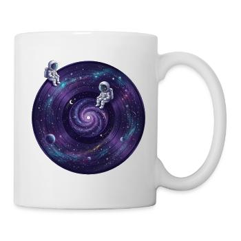 Galaxie-Schallplatte mit Astronauten - Tasse - Weiß - Rechts