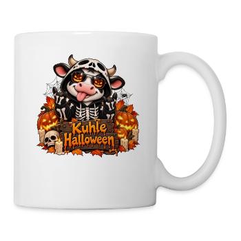 Cool Halloween Cow with Pumpkins Skeleton Costume - Tasse - Weiß - Rechts