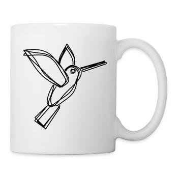 Kolibri handgezeichnet - Tasse - Weiß - Rechts