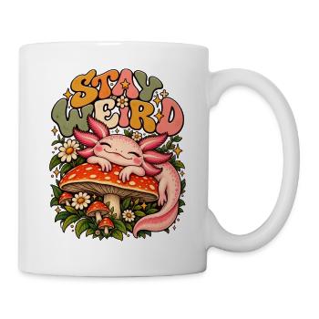 Axolotl Pilz Design Süßes Salamander Tier Retro - Tasse - Weiß - Rechts