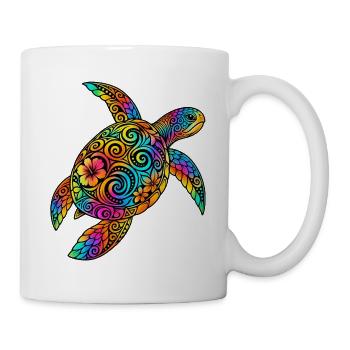 Schildkröte Vintage Hawaiian Meeresschildkröte - Tasse - Weiß - Rechts
