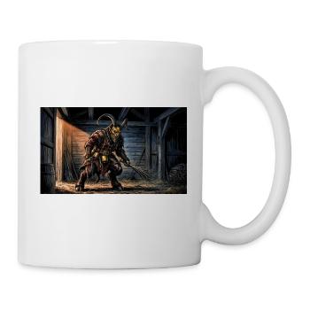 Krampus Alpenweihnachts-Folklore-Tradition Hörner - Tasse - Weiß - Rechts