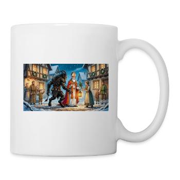 Nikolaus und Krampus beginnen eine Tradition - Tasse - Weiß - Rechts
