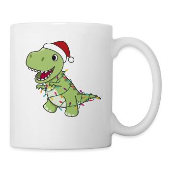 Dinosaurier Weihnachten Schnee Winter T-Rex Dino - Tasse - Weiß - Rechts