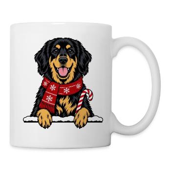 Hovawart Hund Weihnachten Schal und Zuckerstange - Tasse - Weiß - Rechts