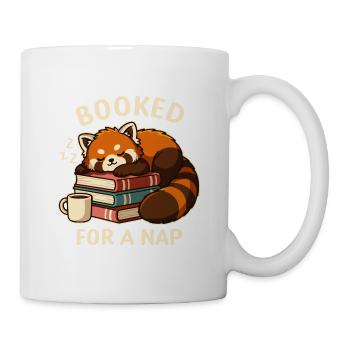 Für ein Nickerchen gebucht – Red Panda and Books - Tasse - Weiß - Rechts