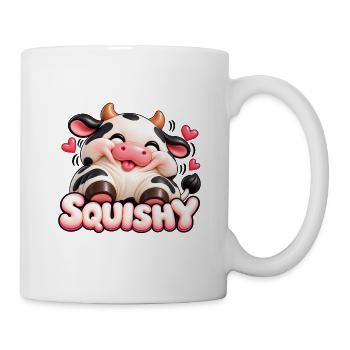 Squishy Kuh mit Herzen-Design - Tasse - Weiß - Rechts