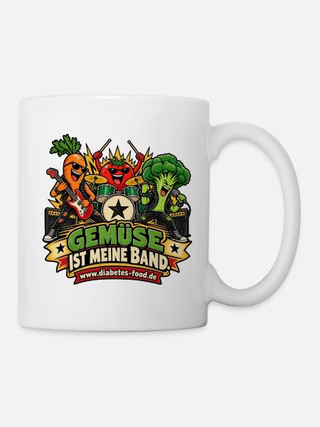 Gemüse ist meine Band – Diabetes Food - Tasse - Weiß