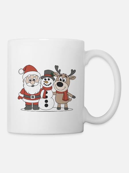 Weihnachts-Trio Cartoon Shirt Geschenk - Tasse - Weiß