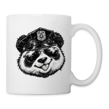 Cool Panda Polizei Sonnenbrille Panda Lover Kunst - Tasse - Weiß - Rechts