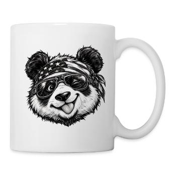 Cool Panda Biker Bandana Sonnenbrille Tierkunst - Tasse - Weiß - Rechts