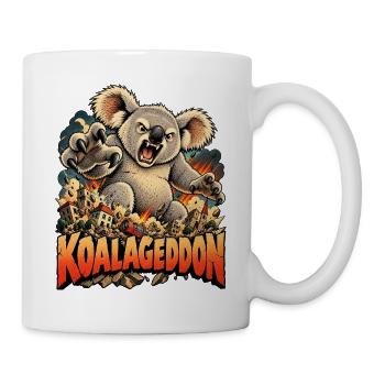Wütende Koala Kaiju Stadt Zerstörung Tierkunst - Tasse - Weiß - Rechts
