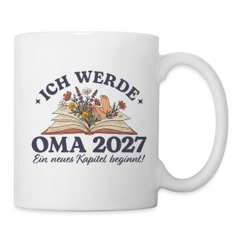 Ich werde Oma 2027 Schwangerschaftsankündigung - Tasse - Weiß - Rechts