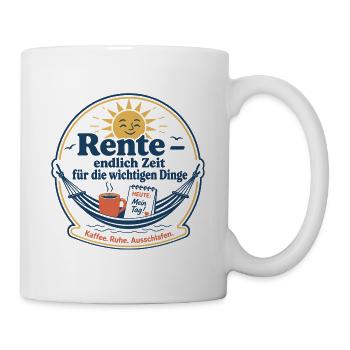 Rente: Endlich Zeit Für Entspannung - Tasse - Weiß - Rechts