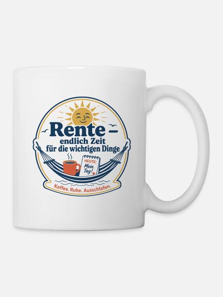 Rente: Endlich Zeit Für Entspannung - Tasse - Weiß