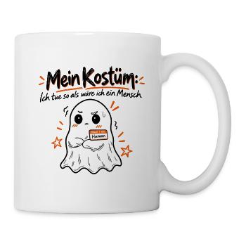 Mein Kostüm: Geist Shirt Halloween Spruch - Tasse - Weiß - Rechts