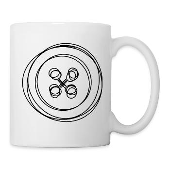 Knopf handgezeichnet - Tasse - Weiß - Rechts