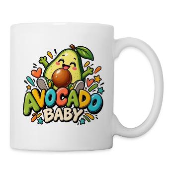 Avocado Baby – Süßes buntes Kinderdesign - Tasse - Weiß - Rechts
