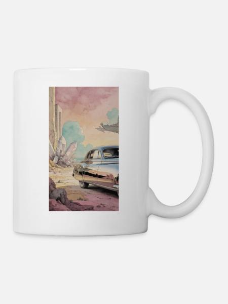 Retro Dream auf Pastelwüste - Tasse - Weiß