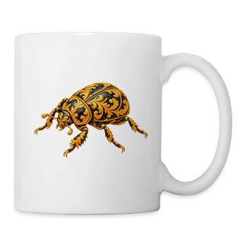 Barocker Goldkäfer Ornament - Tasse - Weiß - Rechts